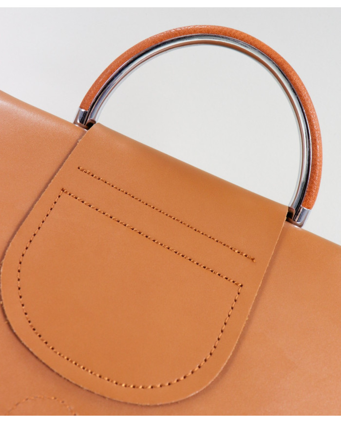 Ladies Camel Backpack with Metallized Handle