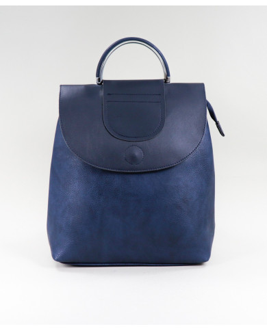 Mochila Azul de Senhora com Alça Metalizada