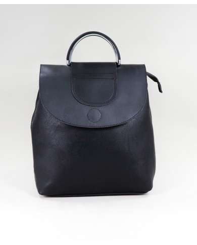 Mochila Preta de Senhora com Alça Metalizada