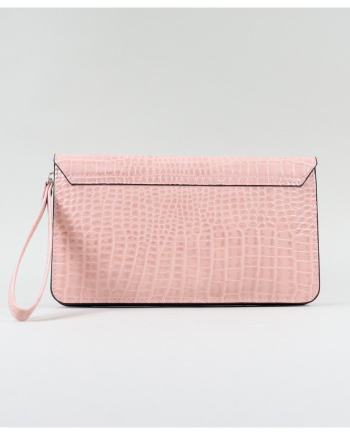 Women's Pink Wallet with Removable Handle