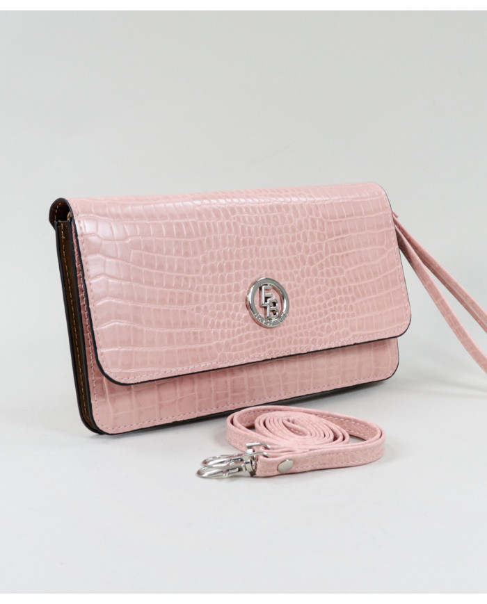 Women's Pink Wallet with Removable Handle