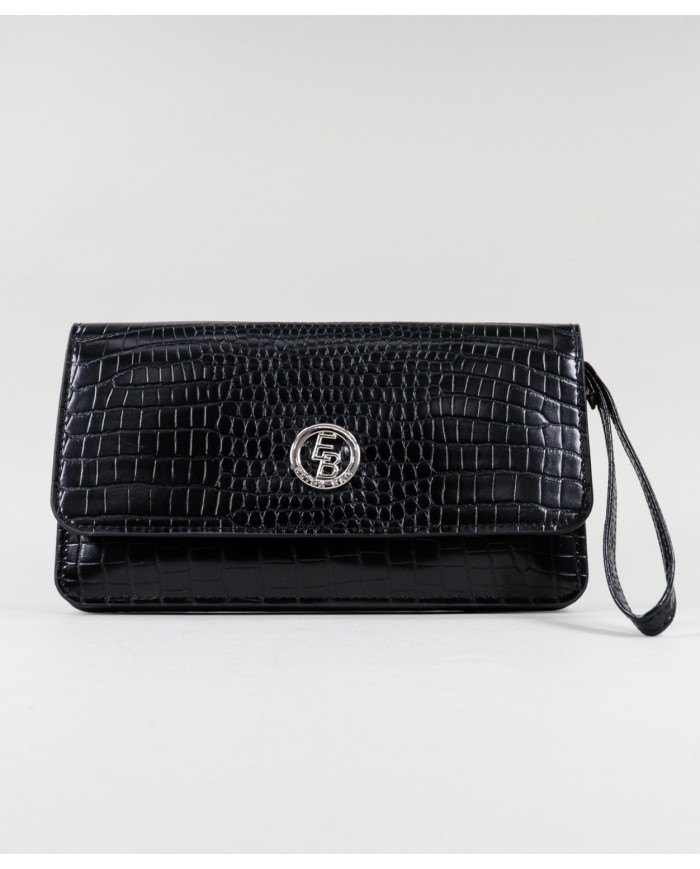 Women's Black Wallet with Removable Handle