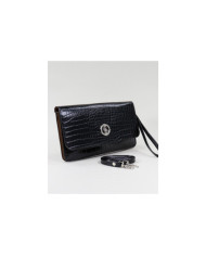 Women's Black Wallet with Removable Handle
