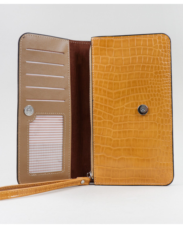 Women's Mustard Wallet with Removable Handle