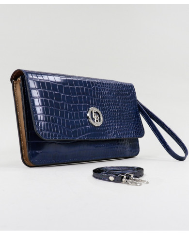 Women's Blue Wallet with Removable Handle