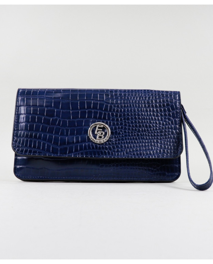 Women's Blue Wallet with Removable Handle