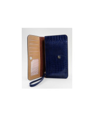Women's Blue Wallet with Removable Handle