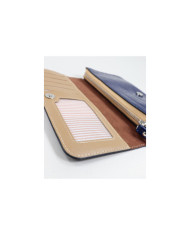 Women's Blue Wallet with Removable Handle