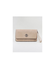 Women's Taupe Wallet with Removable Handle