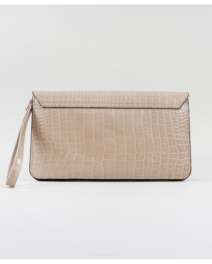 Women's Taupe Wallet with Removable Handle