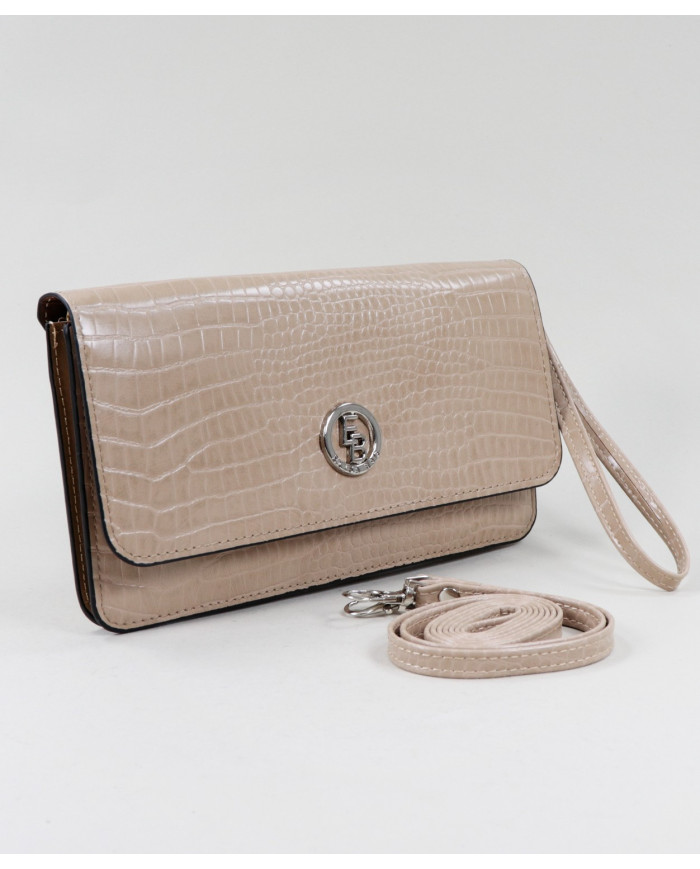 Women's Taupe Wallet with Removable Handle