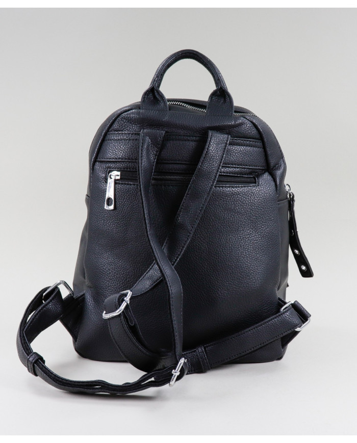 Mochila Preta de Senhora com Tachas