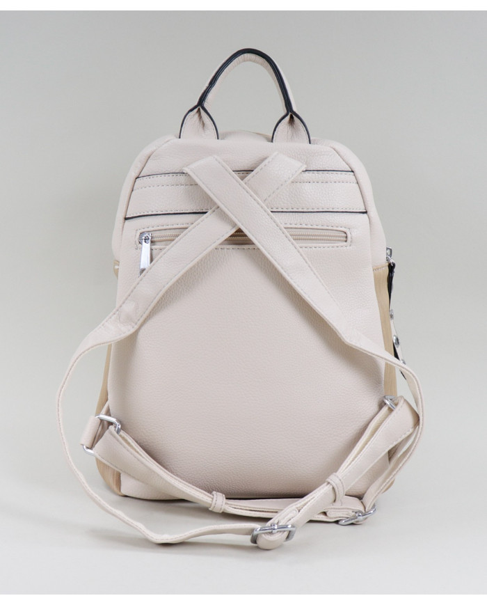 Mochila Bege de Senhora com Tachas