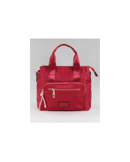 Caso rojo de nylon femenino con bolsillo frontal