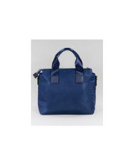 Women's Blue Nylon Suitcase with Frontal Pocket