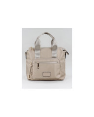 Mala Taupe Nylon de Senhora com Bolso Frontal