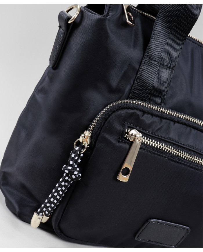 Mala Preto Nylon de Senhora com Bolso Frontal
