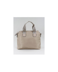 Ladies Nylon Taupe Bag with Frontal Pocket