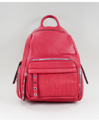 Red Backpack with Front Ball and Tachas