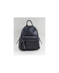 Black Backpack with Front Ball and Tachas