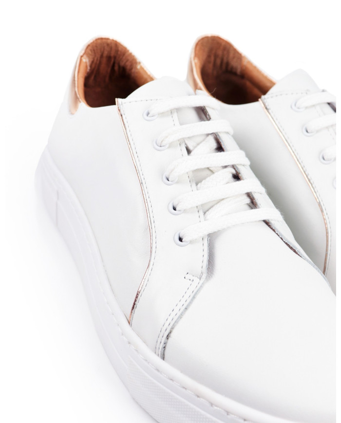 White Lady Ginova shoes with Golden Details