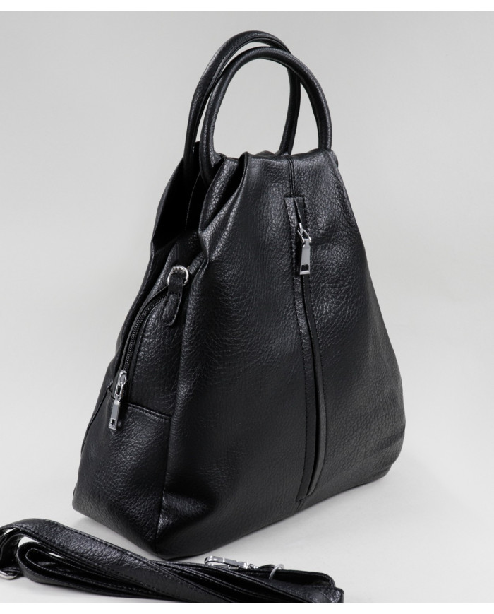 Women's Black Backpack with Front Hook