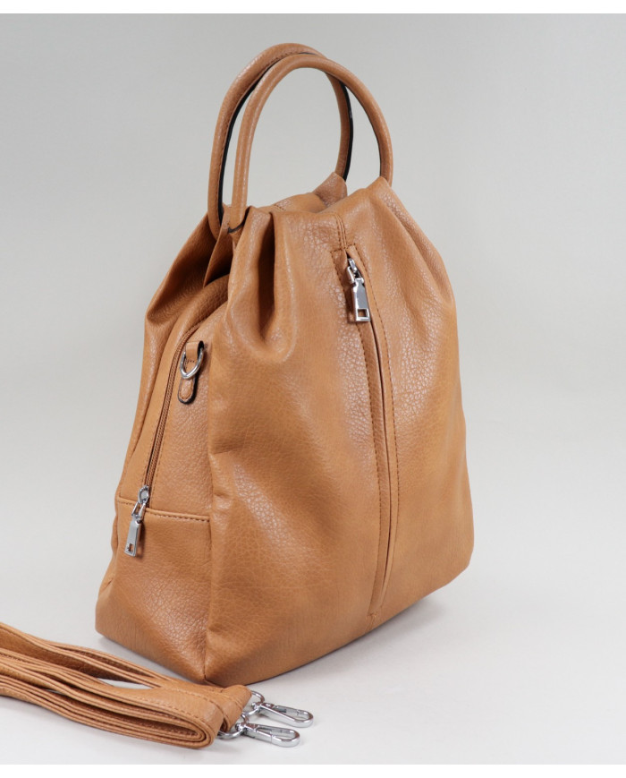 Mochila Camel Feminina com Fecho Frontal