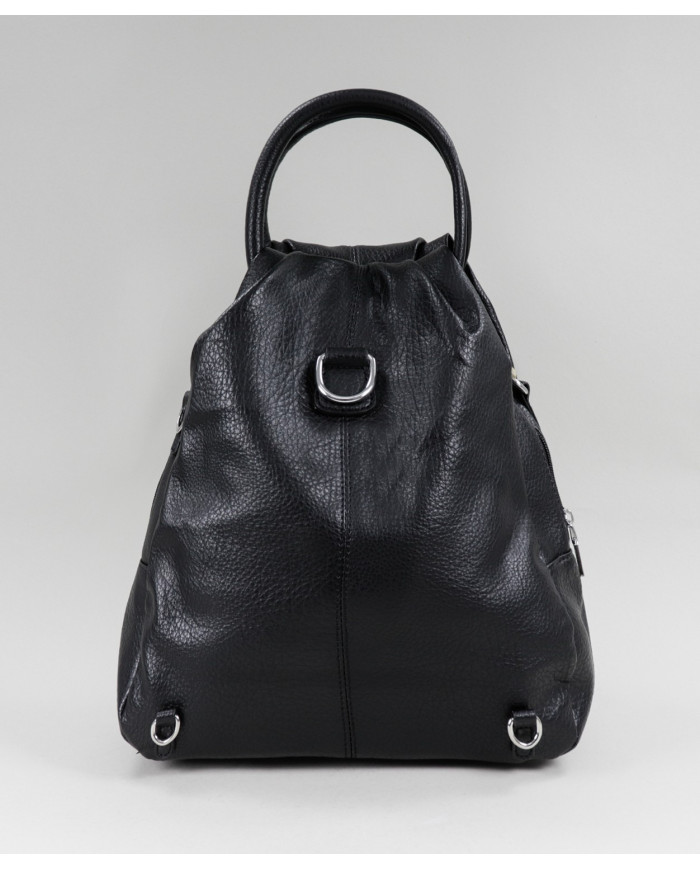 Women's Black Backpack with Front Hook