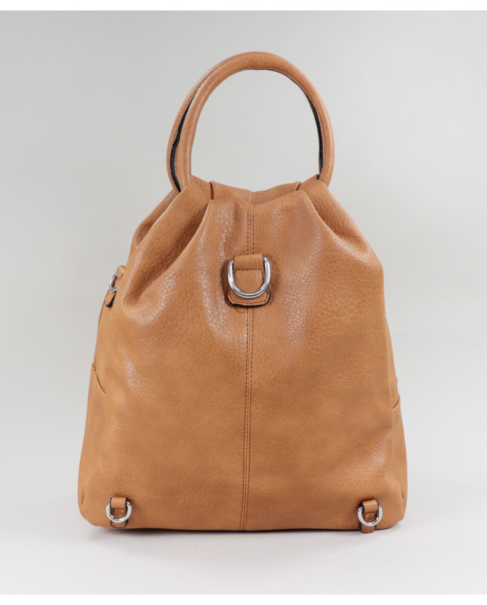 Mochila Camel Feminina com Fecho Frontal