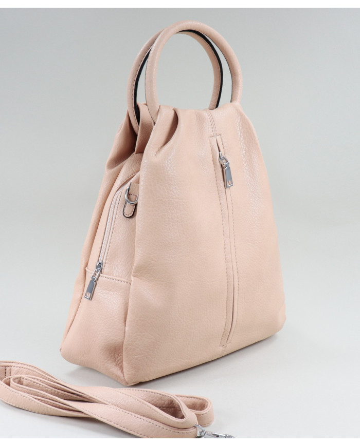 Women's Pink Backpack with Front Clasp