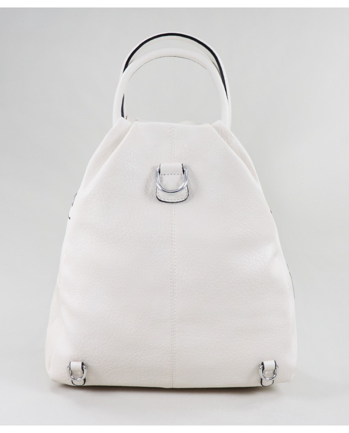 Mochila Bege Feminina com Fecho Frontal