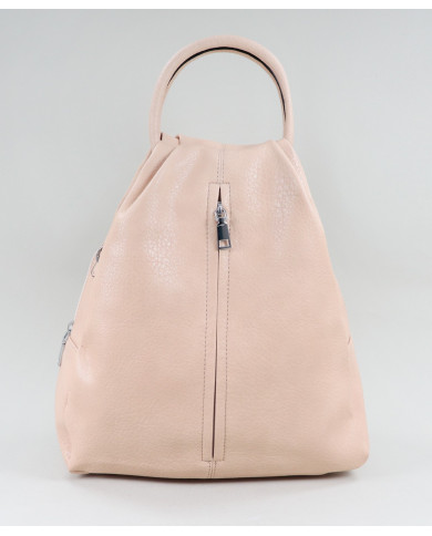 Mochila de mujer rosa con cierre frontal