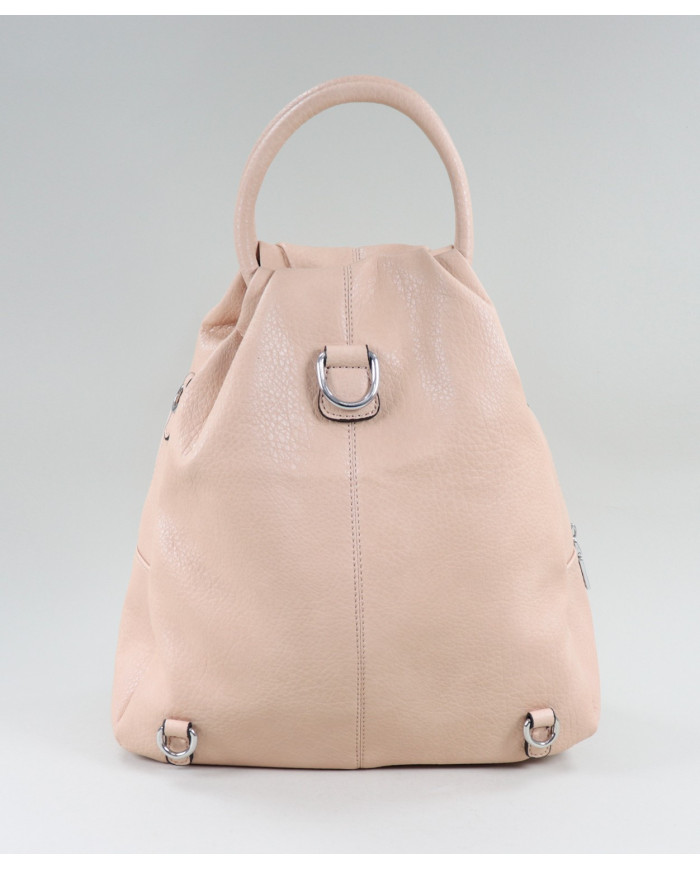 Mochila de mujer rosa con cierre frontal