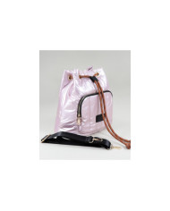 Bolsa rosa acolchada con cordón ajustable
