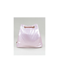 Mochila Rosa Acolchoada com Cordão Ajustável