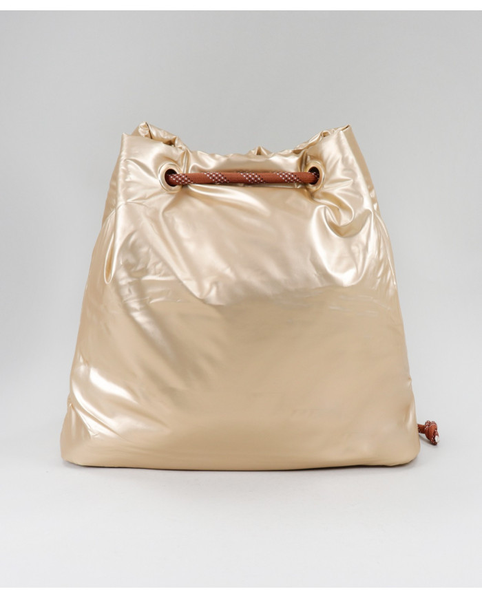 Gold Padded Backpack with Adjustable Cord