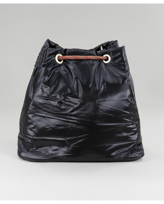 Padded Black Backpack with Adjustable Cord