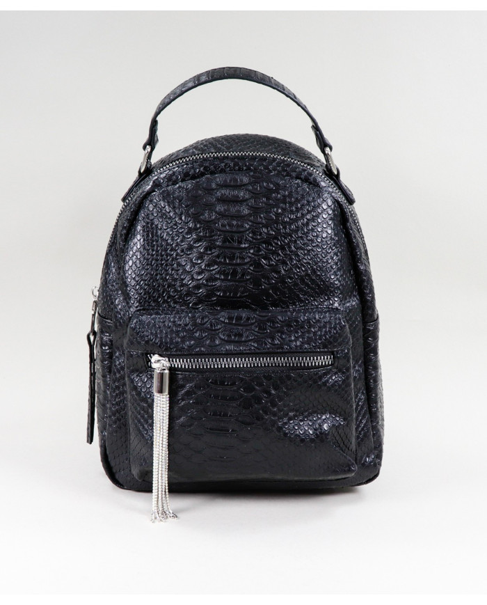 Lady Ginova Black Backpack with Bright Berloque