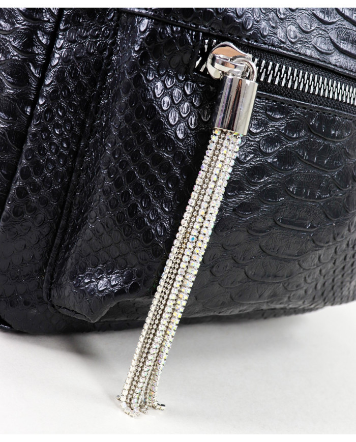 Lady Ginova Black Backpack with Bright Berloque