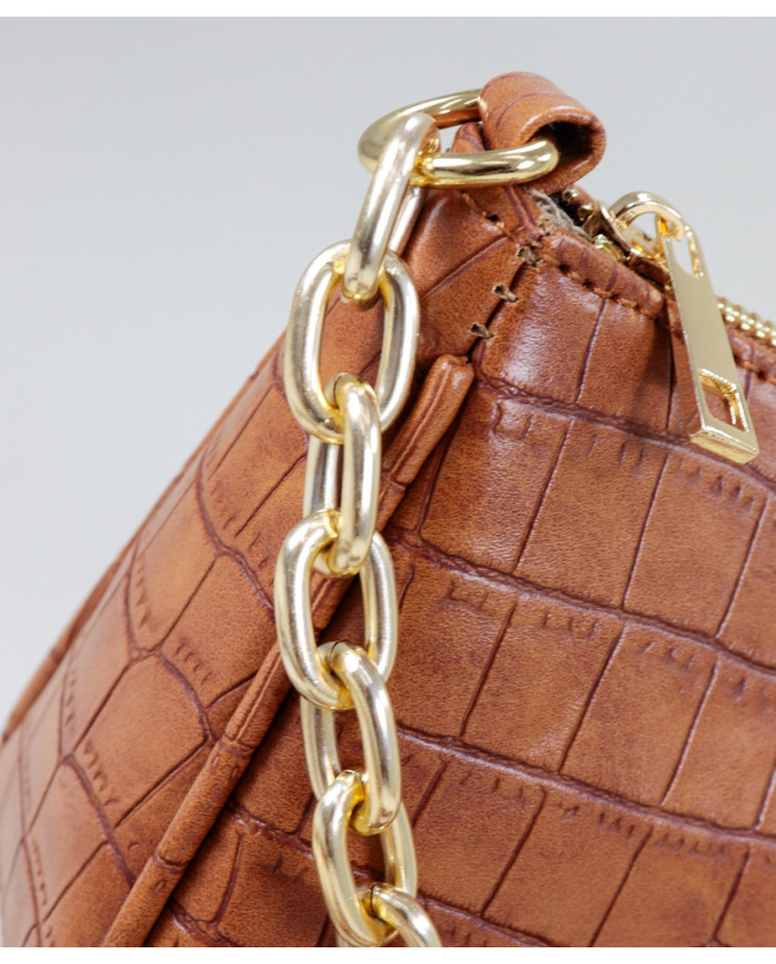 Lady Camel Bag with Chain Handle