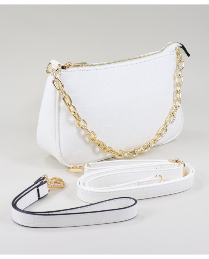 Lady's White Suitcase with Current Handle