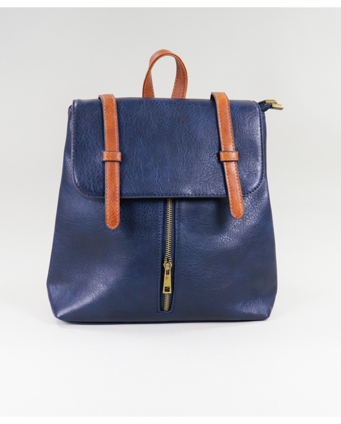 Damas Mochila azul con doble tira