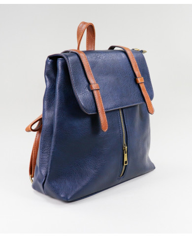 Ladies Blue Backpack with Double Strip