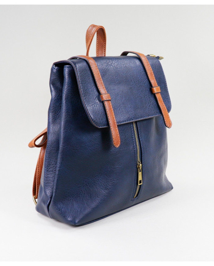 Ladies Blue Backpack with Double Strip