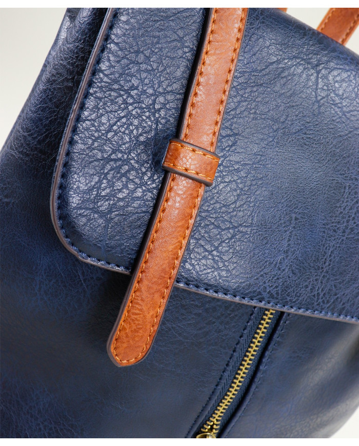 Ladies Blue Backpack with Double Strip