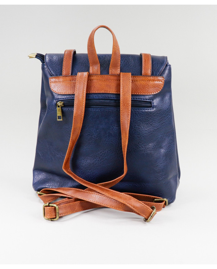 Damas Mochila azul con doble tira