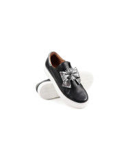 Black Lady Ginova shoes with Silver Lace