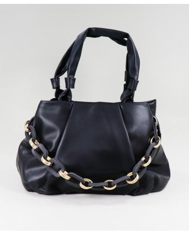 Ladies Black Suitcase with Decorative Chain