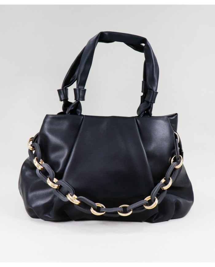 Damas Negro maleta con cadena decorativa