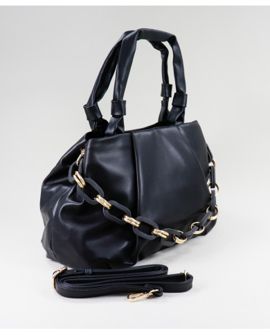 Ladies Black Suitcase with Decorative Chain